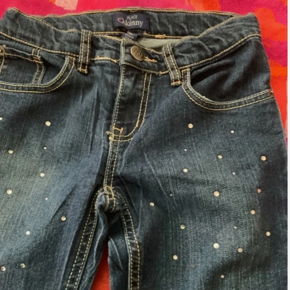 Girl  Slim Jeans with Rhinestones Size 10 Skinny Sparkle Stretch